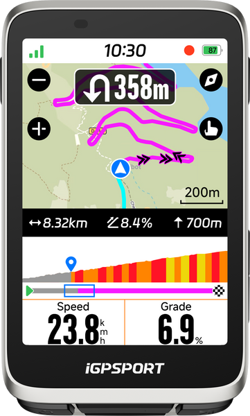 GPS Bike Computer iGPSPORT BiNavi silver