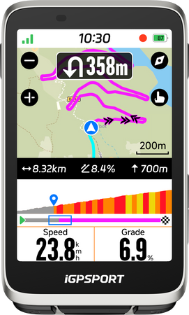 GPS Bike Computer iGPSPORT BiNavi silver